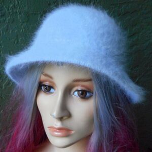 EUC Angora Mix - Rabbit Hair - Light Blue Winter Hat